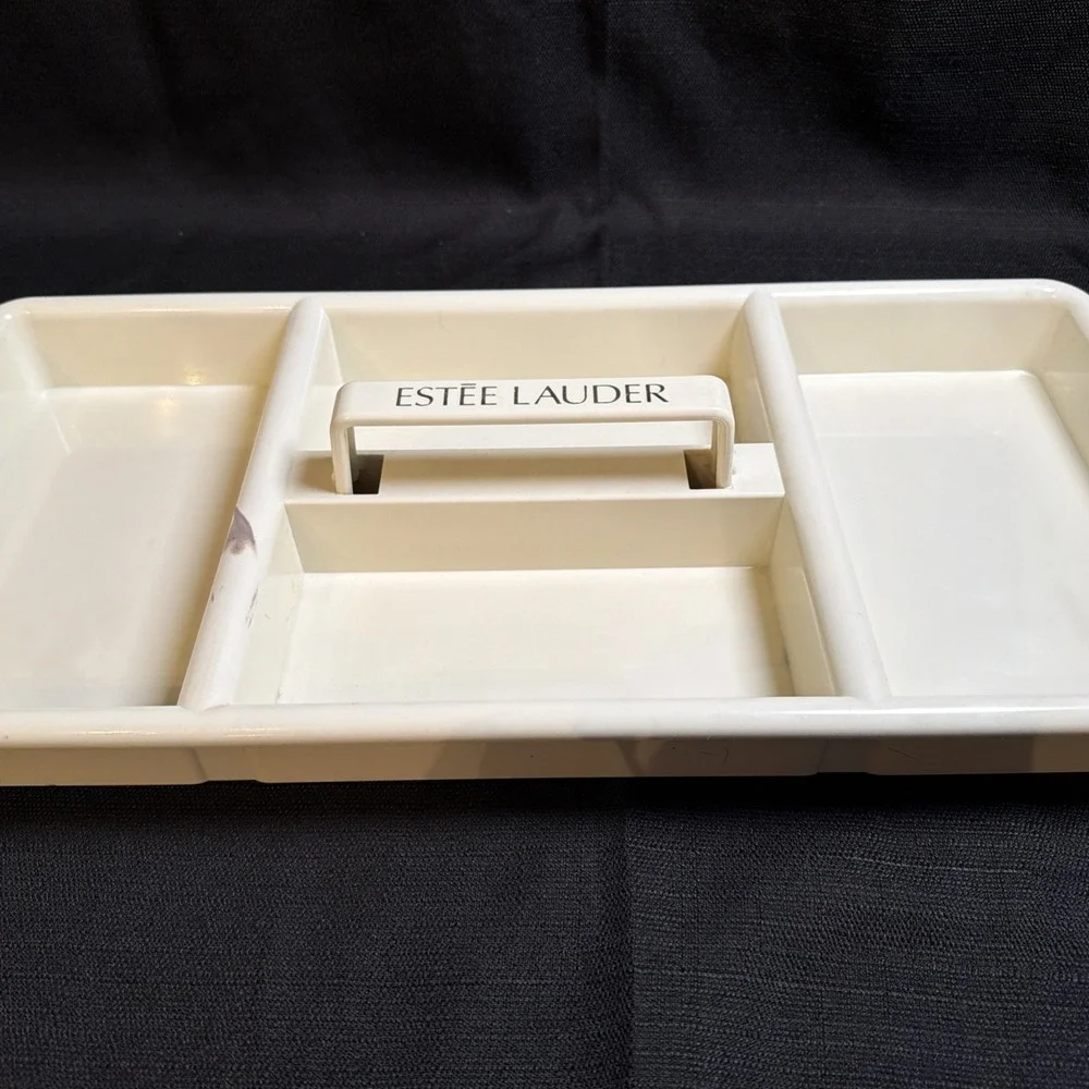 Vintage Estée Lauder Makeup Perfume Organizer Tray W/Collapsible Handle 18